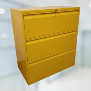 Archivador horizontal metálico, de 3 gavetas para almacenar carpetas