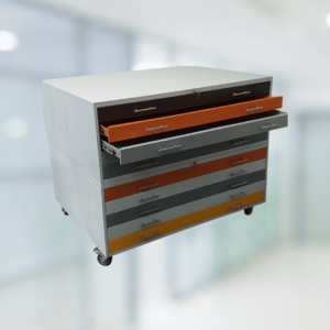 Planoteca metálica, de 10 gavetas para archivar planos